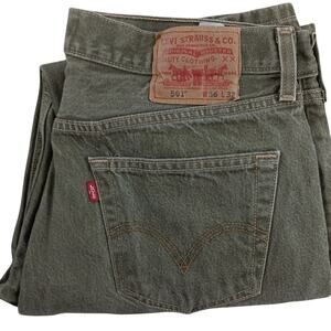 Vintage Levis 501XX Classic Jeans Mens 33X30 Sage Green Stonewash Button‎ Fly